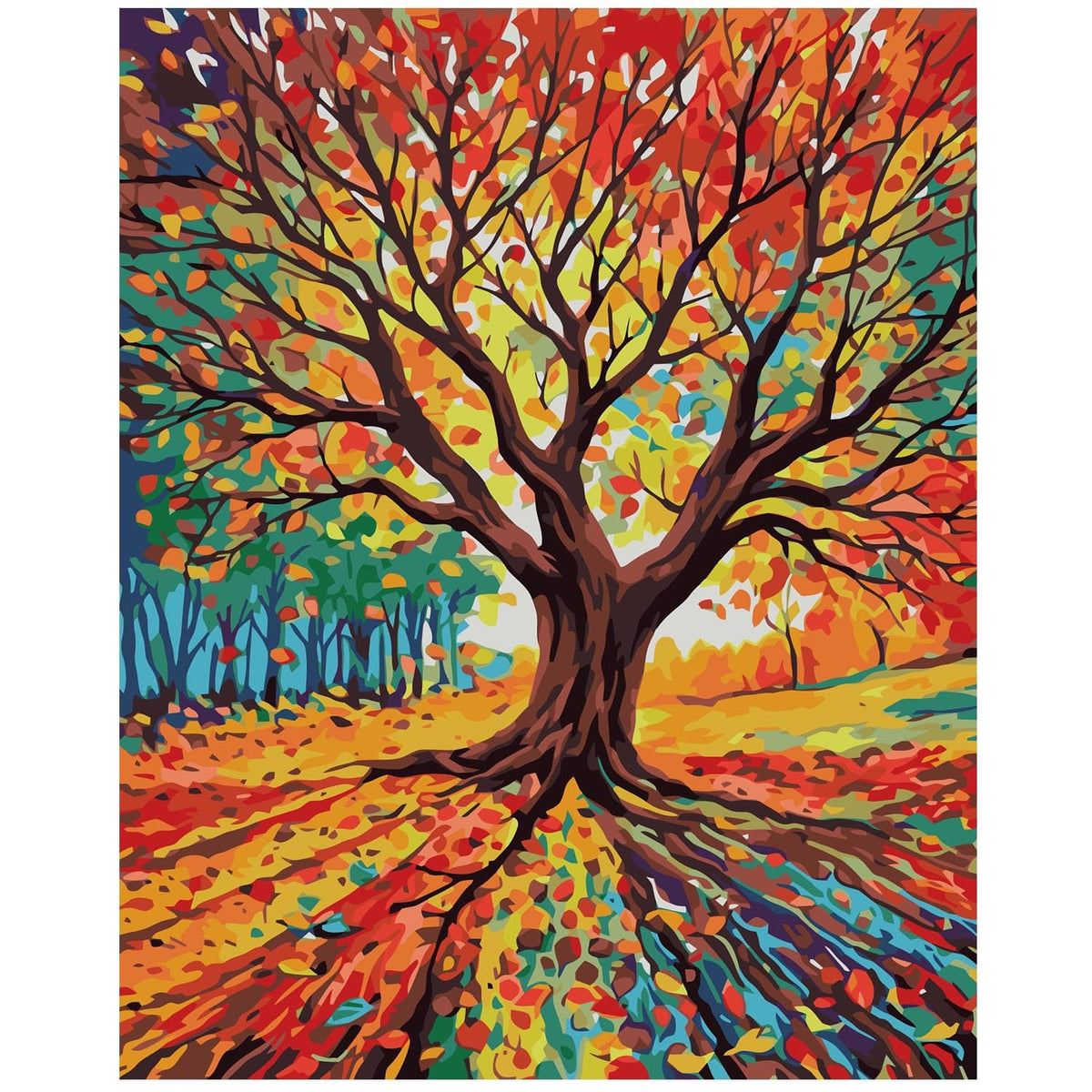 Tree of Life Paint by Numbers Kit for Adults Beginner Fall Tree Adult Paint by Number Kits On Canvas Adults' Paint-by-Number Kits DIY Oil Painting Kits for Gifts Home Wall Decor 16x20 Inch Lovepefe