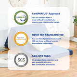 Olee Sleep Tri-Folding Memory Foam Mattress Topper, 4 Inch Gel Folding Mattress for Camping, Foldable Guest Bed, Washable Cover, CertiPUR-US Certified, Soft, Blue, Single Size Olee Sleep