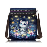 ARTopet DIY Diamond Art Painting Canvas Crossbody Bag Black Ethnic Minority Shoulder Purses Beach Bag Special Shaped Crystal by Numbers Mosaic Kits for Women-Cat ARTopet