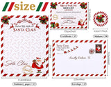 AnyDesign 15 Sets Christmas Official Letters Certificate from Santa Claus Include 15Pcs Red White Stripes Writing Letter 15Pcs Nice List Certificate 15 Envelopes and 30 Stickers for Family Party Favor AnyDesign