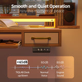 TIQLAB 55 x 28 Inch Height Adjustable Electric Standing Desk with Double Drawers&Keyboard Tray, Stand Up Desk with LED Strips&Monitor Stand, Light Walnut TIQLAB