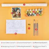 Jesus Paint by Number, Jesus Tells Stories Paint by Numbers, Adult Paint by Number Kits on Canvas Color by Number Painting by Numbers, DIY Oil Number Painting Canvas Arts for Adults, 16 x20 Inch TUMOVO