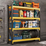 3000LBS Heavy Duty Shelving Units, 4 Tier Adjustable Metal Utility Shelf, 78.7"H Garage Storage Shelves Organization Rack for Industrial, Warehouse, Basement (Yellow & Black, 19.7"D×41.3"W×78.7"H) SGFHNV