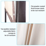 VINGLI 9’ x 12’ Outdoor Pergola with Adjustable Canopy, Steel Arched Patio Pergola Grape Trellis Pavilion Grill Gazebo for Backyard and Garden (Beige-9'x12') VINGLI