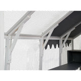 YOPTO Wooden Catio Outdoor Cat Cage Enclosure with Weatherproof Roof, Cats Scratcher Ramp,Space Capsule Bed,Bridges and Resting Houses,Platforms,for Walk in Kitten Kennel,White YOPTO