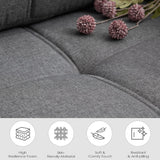 TYBOATLE 88" W Modern 3 Seater Sofa Couch, Fabric Linen Deep Seat Mid Century Couches w/ 2 USB Charging Ports and Upholstered Cushions, Comfy Sofas for Living Room, Bedroom, Apartment (Dark Gray) TYBOATLE