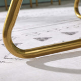 Roundhill Furniture Slatina Green Silky Velvet Upholstered Accent Chair with Gold Tone Finished Base Roundhill Furniture