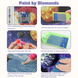 CEOVR Planets Diamond Art Kits for Adults, 5D DIY Full Drill Universe Diamond Painting Dots Crystal Gem Art, Adult Crafts Kits Arts and Crafts, Wall Decor for Home Office 12x16inch, Space Stars CEOVR