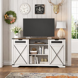 FiveWillowise Tall TV Stand, White Entertainment Center with Storage Cabinets for 65 Inch TV, 60'' Modern Media Console Table with Drawers and Adjustable Shelves, Television Stands for Living Room FiveWillowise