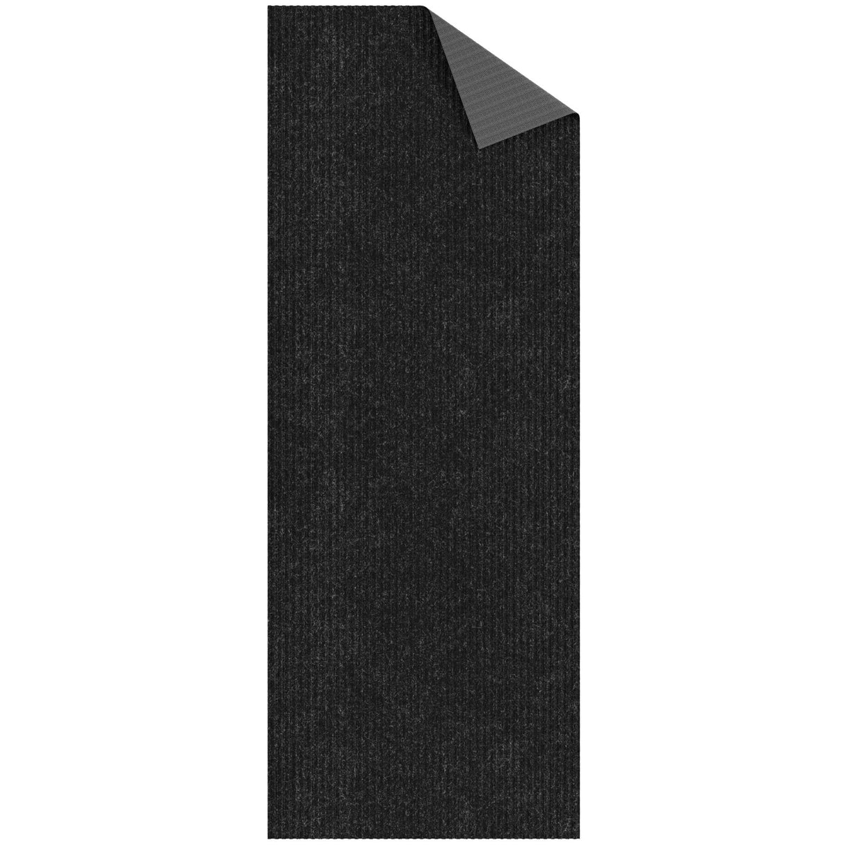 Ottomanson Solid Design Non-Slip Rubberback 2x6 Indoor/Outdoor Runner Rug for Hallway, Kitchen, Living Room, Garage, Patio, 2' x 6', Black Ottomanson