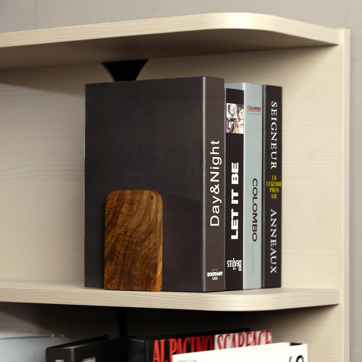 TILISMA Handmade Walnut Book Ends | Wooden Slim Bookends for Shelves Heavy Duty | Modern Wood Bookend for Shelf | Decorative Book Stopper | Unique Book Separator | Reading Accessories (2 Pair) TILISMA