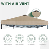 JANCANOPY 10x10 Canopy Replacement Top with Air Vent Silver Coated for Straight Leg Canopy Frame, (Beige Ripstop) JANCANOPY