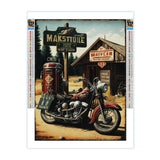 Noche Motorcycle Diamond Painting Kit for Adults, Diamond Art Racing Car, Full Drill Round Rhinestone Craft Canvas for Home Wall Decor 12x16 inch Noche