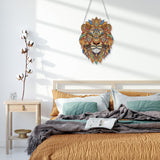 HEIBAGO Lion Hanging Diamond Art Kits for Adults, Special Shaped Crystal Diamond Painting Ornament Kit, DIY Double-Sided Pattern Window Pendant Gem Art Kit for Home Wall Decor 8.3x8.3inch HEIBAGO