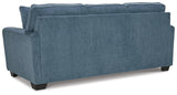 Signature Design by Ashley Cashton Casual 2-in-1 Sofa Sleeper with Folding Gel Memory Foam Mattress, Queen, Blue Signature Design by Ashley