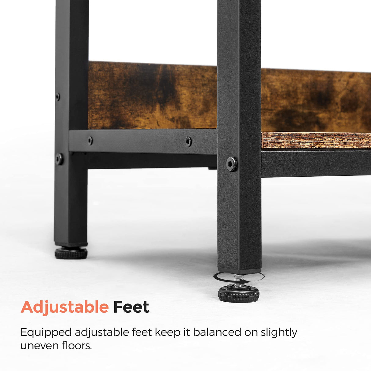 VASAGLE Bookshelf, Cube Shelf, Console Table, TV Stand with 6 Storage Cubes, for Office, Living Room, Bedroom, 13 x 47.2 x 31.5 Inches Industrial Design, Rustic Brown and Black ULLS104B01 VASAGLE