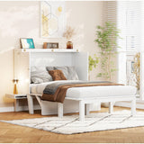 Merax Full Size Murphy Bed, Bed with USB Port and Removable Shelves on Each Side,White Merax