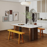 RUBAPOSM Handmade Solid Wood Noodle Bench 45 in Long Farmhouse Bench for End of Bed Entryway Slim Shoe Storage Stool Entry Stool Hallway Dining Farmhouse or Living Room RUBAPOSM