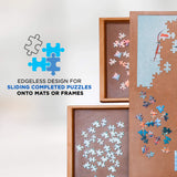 Jumbl 1000-Piece Puzzle Board Rack w/Legs | 23” x 31” Jigsaw Puzzle Table | 4 Removable Magnetic Sorting Drawers | Smooth Plateau Fiberboard Work Surface & Hardwood Construction | for Games & Puzzles Jumbl