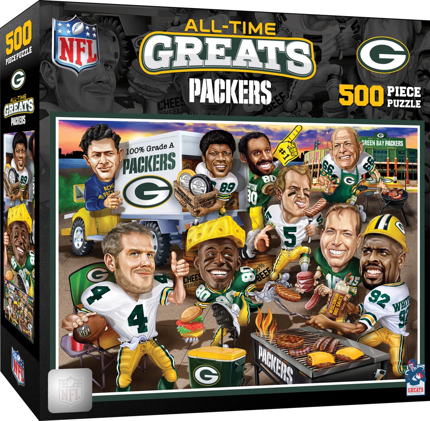 MasterPieces 500 Piece Sports Jigsaw Puzzle for Adults - NFL Green Bay Packers All-Time Greats - 15x21