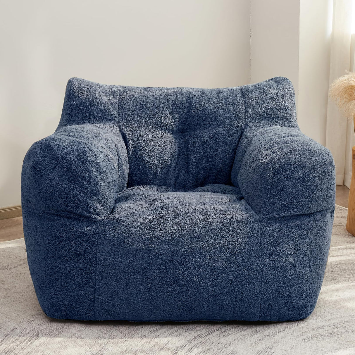 HIGOGOGO Giant Bean Bag Chairs,Big Comfy Chair Sofa for Bedroom Living Room, Large Lazy Bean Bag Chair with Pocket Armrests for Gaming, Reading HIGOGOGO