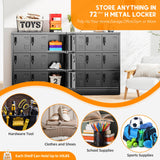 INTERGREAT 9 Door Storage Locker for Employee, Metal Locker for Office, Gym, Shool,Lockable Black Steel Locker with Lock and Card Slot for Home,Garage INTERGREAT