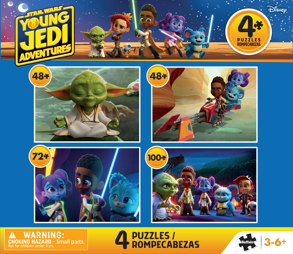 Buffalo Games - Star Wars - 4 X 1 Kids Multipack - Young Jedi Adventures Multipack - Multi Piece Jigsaw Puzzle for Adults -Challenging Puzzle Perfect for Game Nights Buffalo Games
