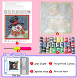 LAPATAIN Latch Hook Kits for DIY Throw Pillow Cover,Snowman Needlework Cushion Cover Hand Craft Crochet for Great Family 17x17inch LAPATAIN