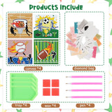 Cheerupp 4 Pcs Sports Diamond Art Kits for Kids, Basketball Football Baseball Soccer DIY Creative Diamond Art Sticker Craft by Number for Adults Beginner, Full Round Drill Gem Art for Home Wall Decor Cheerupp
