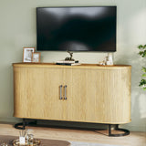 HUAHUU Sideboard Buffet Cabinet with Storage, 54.3" Fluted Tambour, Adjustable Shelves, Mid Century Modern Console for Living Room Kitchen HUAHUU