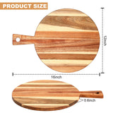 Uiifan 3 Pcs Acacia Wood Cutting Board with Handle Wooden Chopping Board Charcuterie Boards Assorted Size Serving Board Butcher Block Serving Tray for Cheese Pizza, 16 x 12 In, 17 x 7 In, 16 x 4.7 in Uiifan
