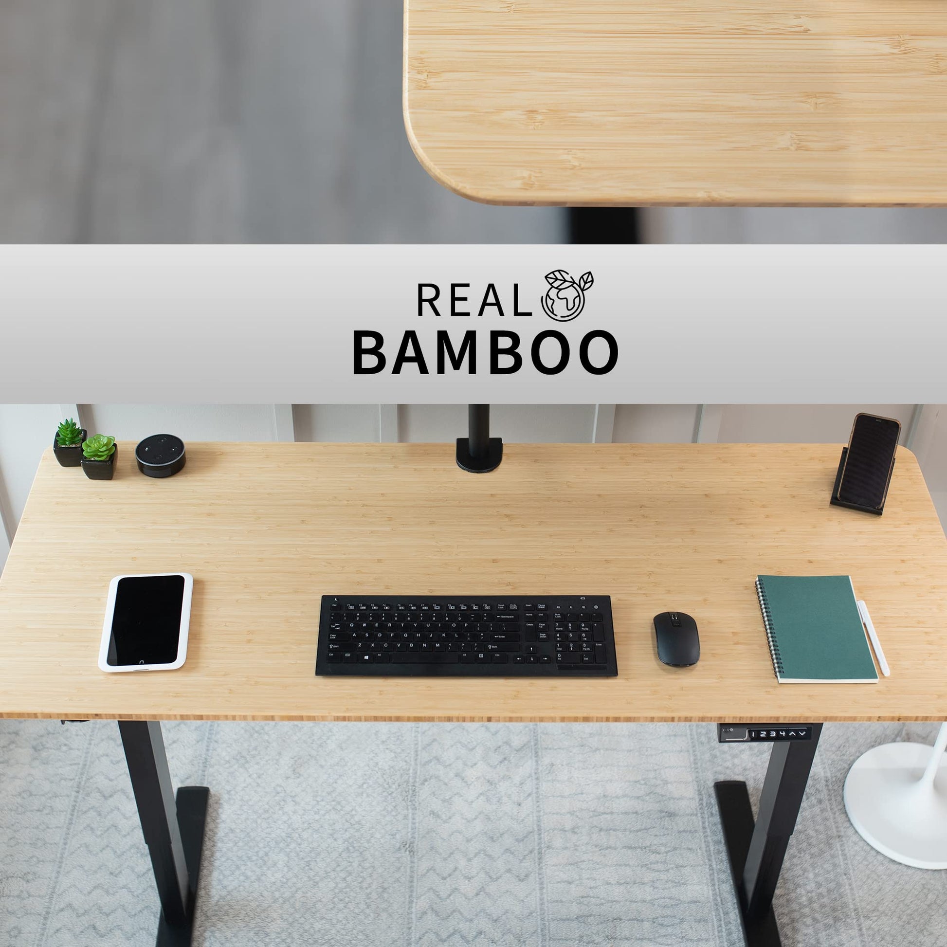 VIVO Bamboo 60 x 24 inch Universal Solid One-Piece Table Top for Standard and Sit to Stand Height Adjustable Home and Office Desk Frames, DESK-TOP60O - WoodArtSupply