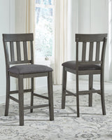 Signature Design by Ashley Hallanden Modern Farmhouse 25.75" Counter Height Upholstered Barstool, Set of 2, Dark Gray Signature Design by Ashley