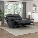 Lexicon 64" W Manual Reclining Loveseat, Top Grain Leather Match Reclining Love Seat, Home Theater Seating, Wall Hugger Recliner Couch, Manual Double Recliner RV Couch for Living Room, Black Lexicon