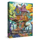 Magic Fantasy Treehouse Puzzles 1000 Piece for Adults, Nature Funny Tree Jigsaw Puzzle, Colorful Flower Plant Puzzle BBOLDIN