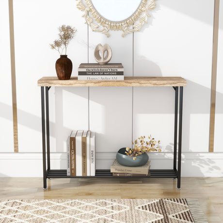 Acovy Rustic Solid Wood Sofa Table, Entryway Table, Console Table for Living Room, Hallway, Foyer, Rustic Brown Acovy