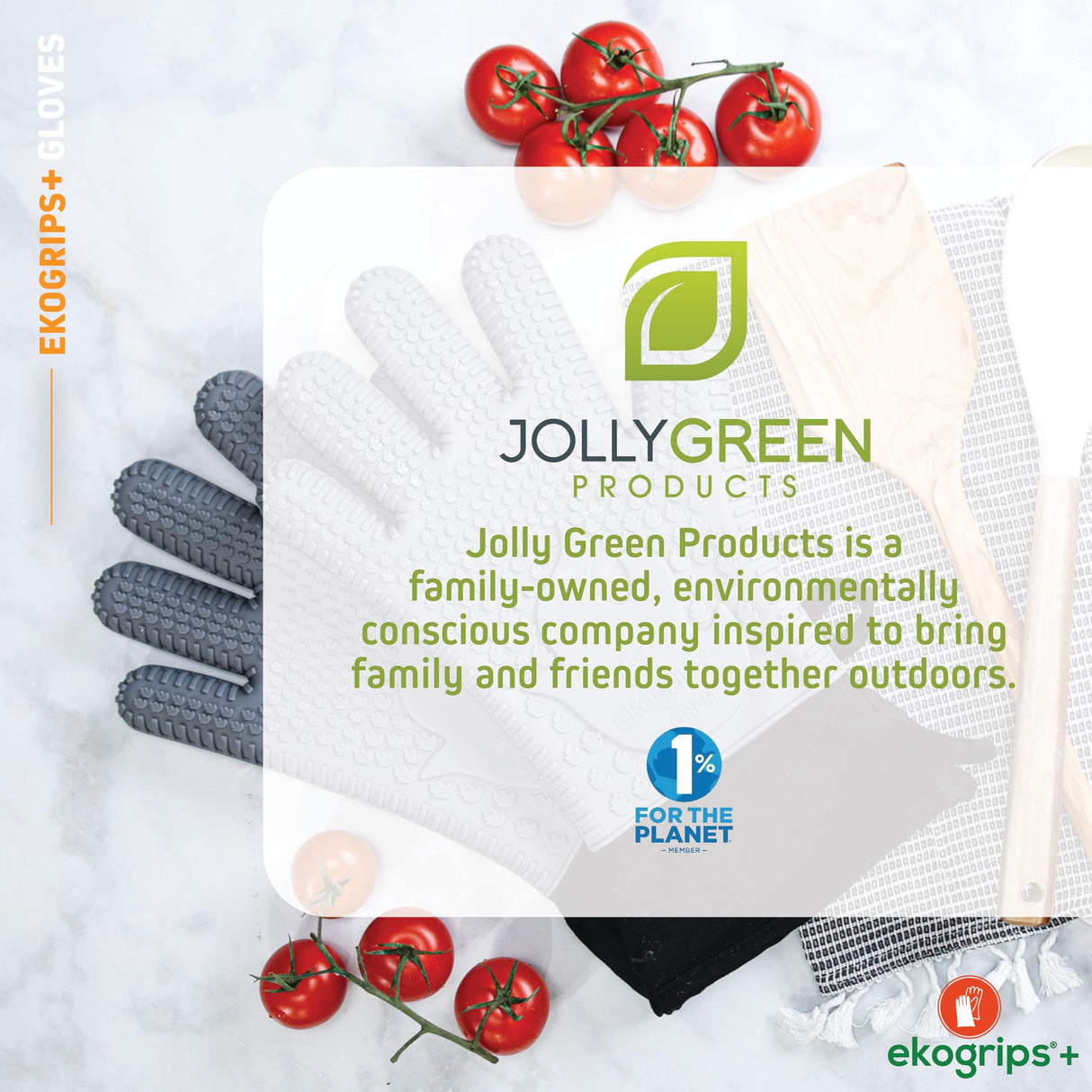 Ekogrips+ Oven Gloves with Fingers, Comfy Waterproof Heat Resistant Cooking Gloves -Long Cuff and Good Dexterity, Silicone Oven Mitts, Insulated BBQ Gloves, Outdoor Grill Gloves, Orange, OSFM Jolly Green Products