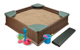 Badger Basket Woodland 2-in-1 Kids Outdoor Sandbox or Garden and Vegetable Planter, Outdoor Play Equipment - Brown/Green Badger Basket