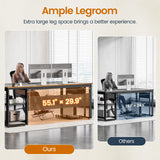 UPOSOJA 71 in Executive Desk with Power Outlets, Reversible L Shaped Desk with File Drawers & Storage Shelves, Large Office Desk Computer Desk with Pegboard, Mobile CPU Stand, Modern Corner Desk UPOSOJA