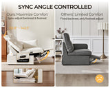 Bedeep 124.8'' Oversized Power Recliner Sofa with Headrest, Extra Wide Deep Modular Cloud Sectional Reclining Couch Wall Hugger, Convertible 3-Seater for RV Home Theater Living Room, Chenille, White Bedeep