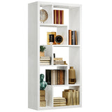 IRONCK Geometric Bookcase 6-Shelf Industrial Bookshelf White Etagere Bookcase Tall Storage Display Bookshelf with Thicken Shelf for Living Room Home Office IRONCK