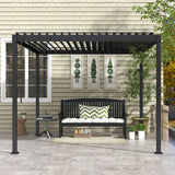 MIRADOR 80S Louvered Pergola 10' x 10', Modern Style with Adjustable Louvers for Outdoor Roof, Garden, Easy Assembly, Durable, Charcoal MIRADOR
