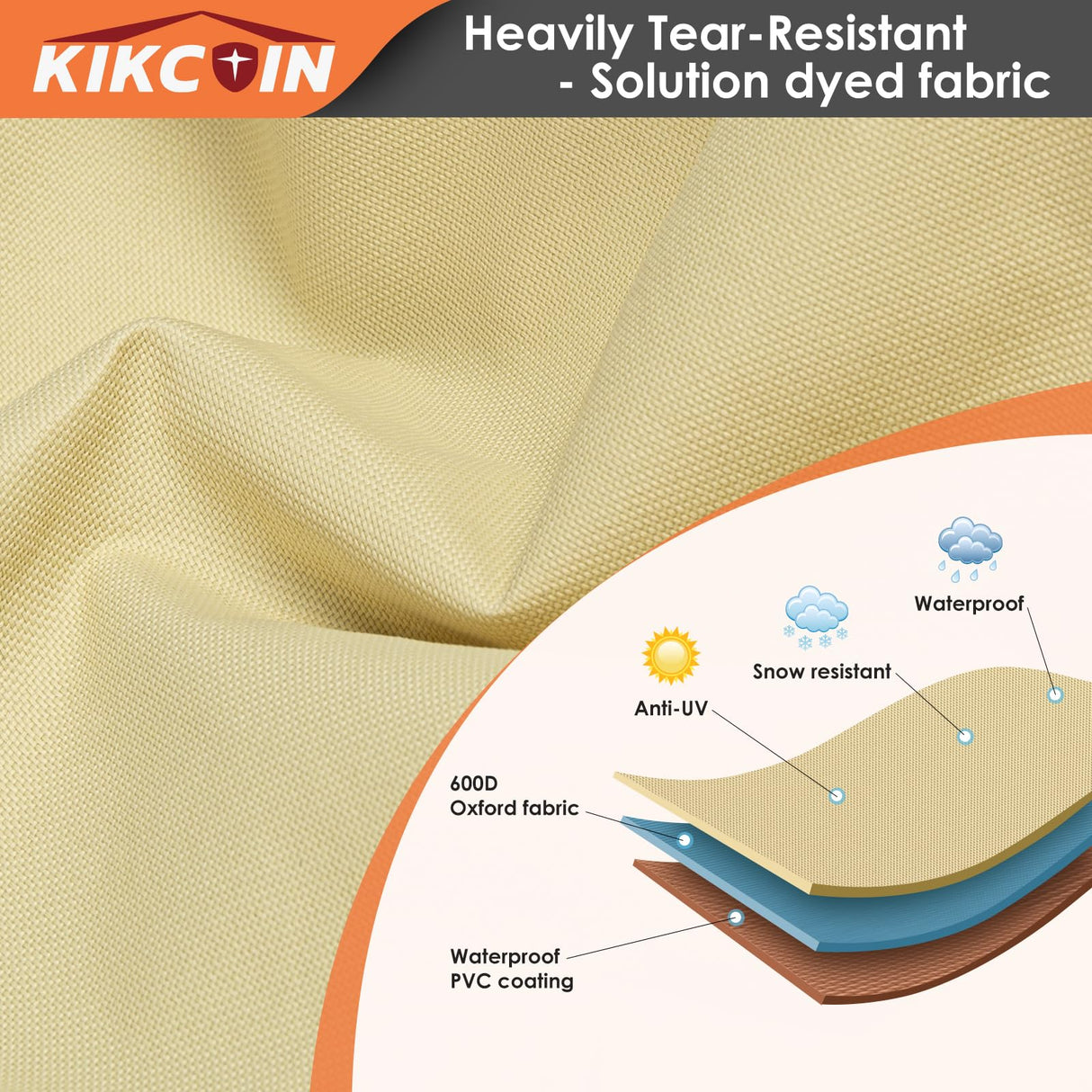 Patio Furniture Covers Waterproof for Table and Chairs, Rectangular Outdoor Furniture Set Cover, Anti-Fade, Tear/Water Resistant Patio Furniture Set Covers, 90"L x 64"W x 28"H Kikcoin