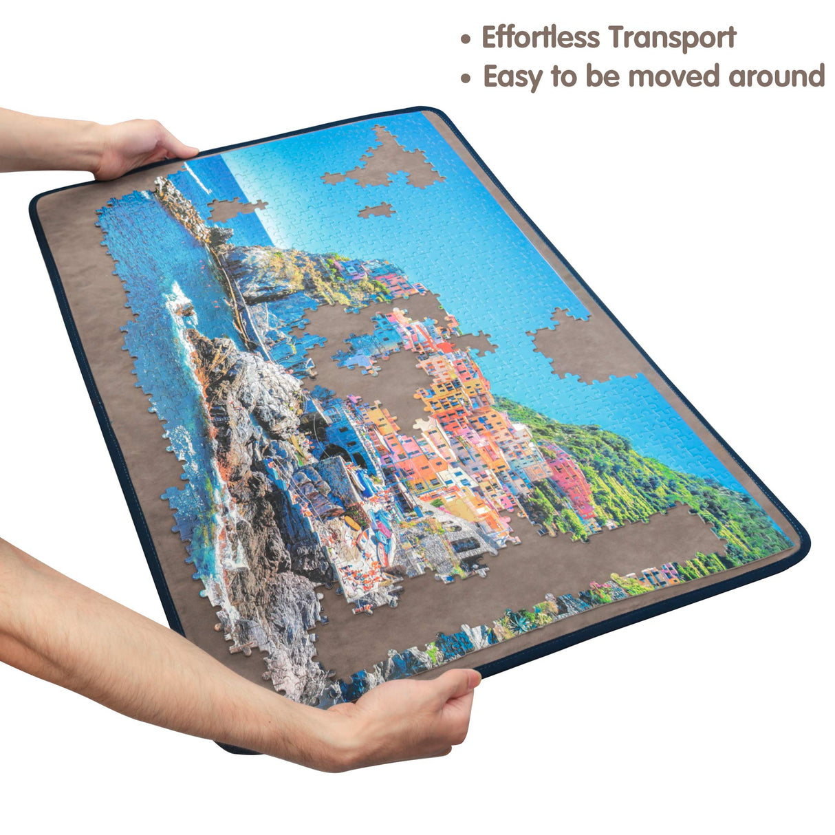 Tektalk Jigsaw Puzzle Board Portable Puzzle Mat with Puzzle Dustproof Cover for Puzzle Storage Puzzle Saver, Non-Slip Surface, Up to 1000 Pieces (Gray) Tektalk