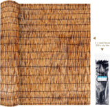 ZNCMRR Natural Reed Fencing Rolls,4FT X 16.4FT Reed Screen Curtain Balcony Reed Fence for Outdoor Backyard Patio（Yellow） ZNCMRR