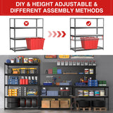 WORKPRO Heavy Duty Shelving - 5-Tier, 48'W x 24'D x 72'H, Adjustable Metal Shelves for Garage, Basement, Warehouse, Workshop - Black/Sliver WORKPRO