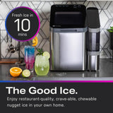 GE Profile Opal 1.0 Nugget Ice Maker| Countertop Pebble Ice Maker | Portable Ice Machine Makes up to 34 lbs of Ice Per Day | Stainless Steel Profile