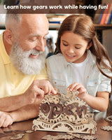 ROBOTIME LK506 Open Closed Sign 3D Puzzle, Mechanical Wooden Model to Build for Beginners, Wooden Puzzles for Adults & Teens, Home Office Cafe Aesthetic Decor Unique Gift ROBOTIME