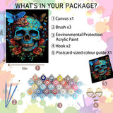 Arttoplus Skull Paint by Numbers Kit for Adults-Butterfly Adult Paint by Number Kits on Canvas,Skeleton Painting by Number Adult for Gift Home Wall Decor(16x20inch) Arttoplus