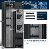 KAER 4-5 Gun Safes,Gun Safe for Rifles and Pistols,Shotgun Rifle Safe,Gun Safes for Rifle and Shotguns,Long Gun Cabinets with Fingerprint/Digital Keypad/Removable Shelf for Rifles Safes KAER